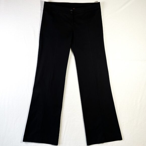 Cynthia Steffe Cotton Stretch Textured Wide Leg Trousers Size 10 Black - Picture 1 of 16